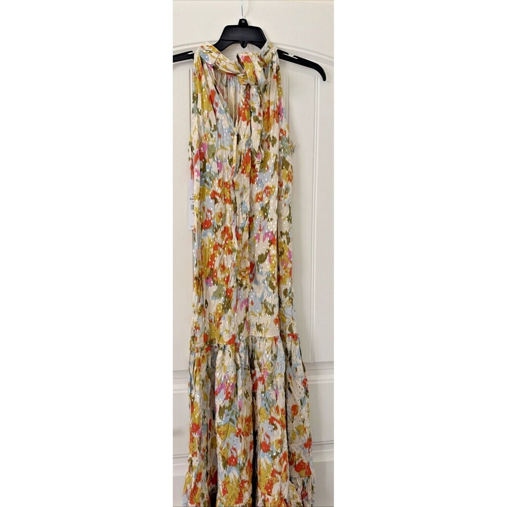 MSK Women's Sleeveless Halter Summer Maxi Dress Green Olive Multicolor Small - Picture 10 of 13